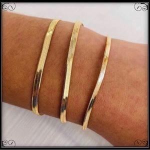 NEW GOLD THIN 2MM OMEGA CHAIN BRACELET DELICATE ANKLET
